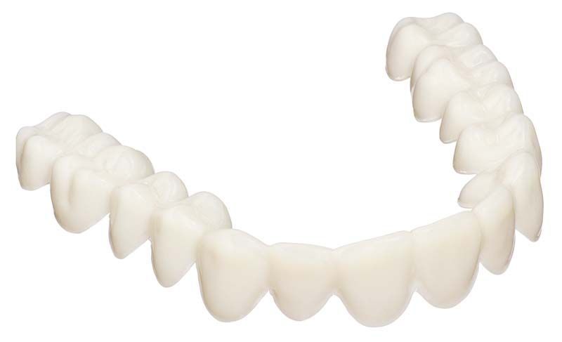 Zahnbogen aus DURAN®+ A2 Tiefziehfolie für Aligner-Schienen.