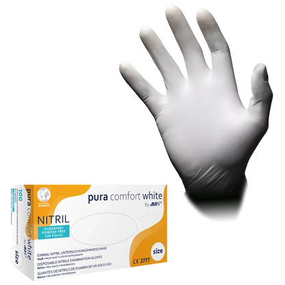 PURACOMFORT WHITE, Nitril Einmalhandschuhe, puderfrei