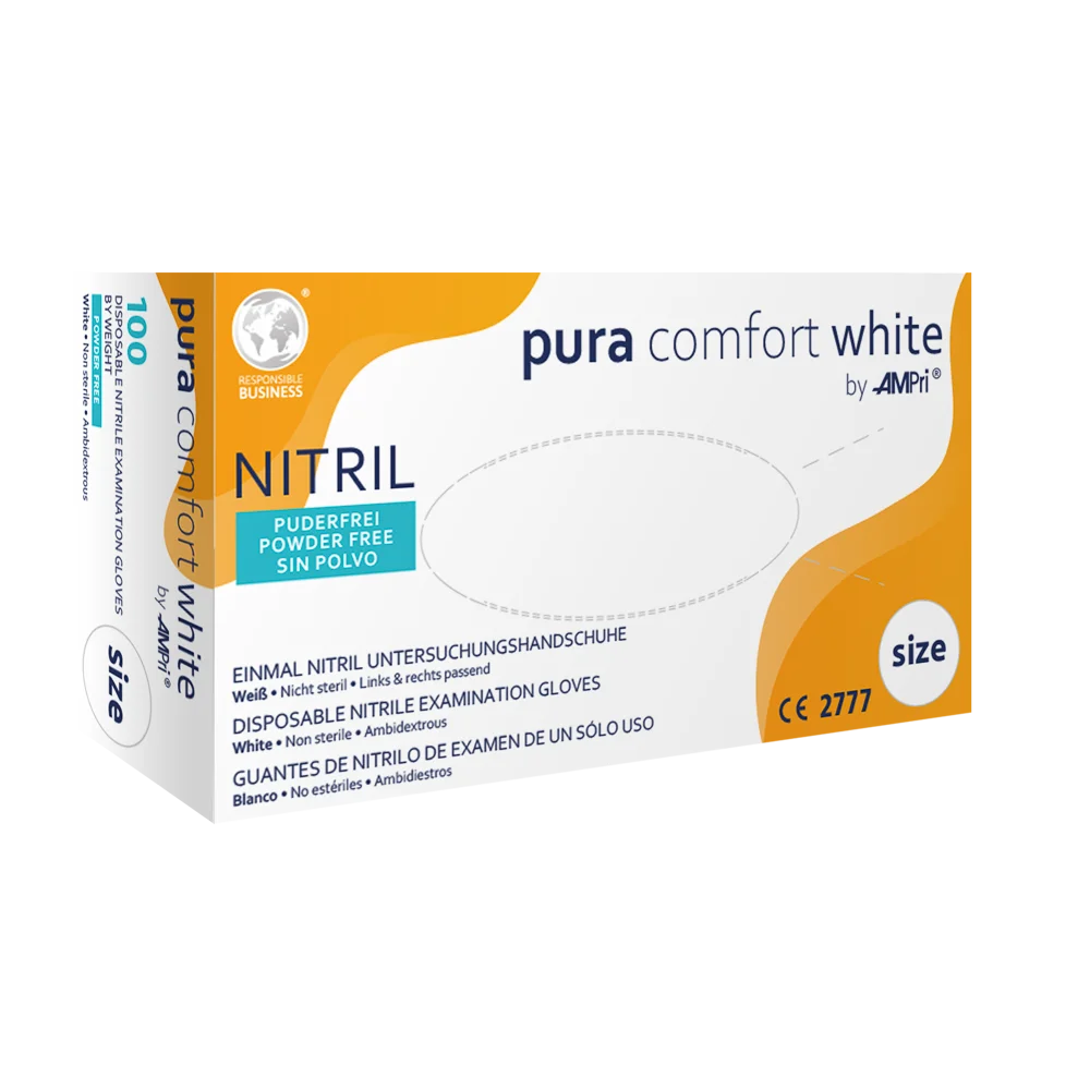 PURACOMFORT WHITE, Nitril Einmalhandschuhe, puderfrei