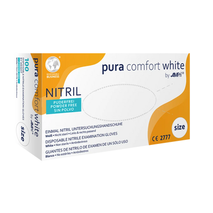 PURACOMFORT WHITE, Nitril Einmalhandschuhe, puderfrei