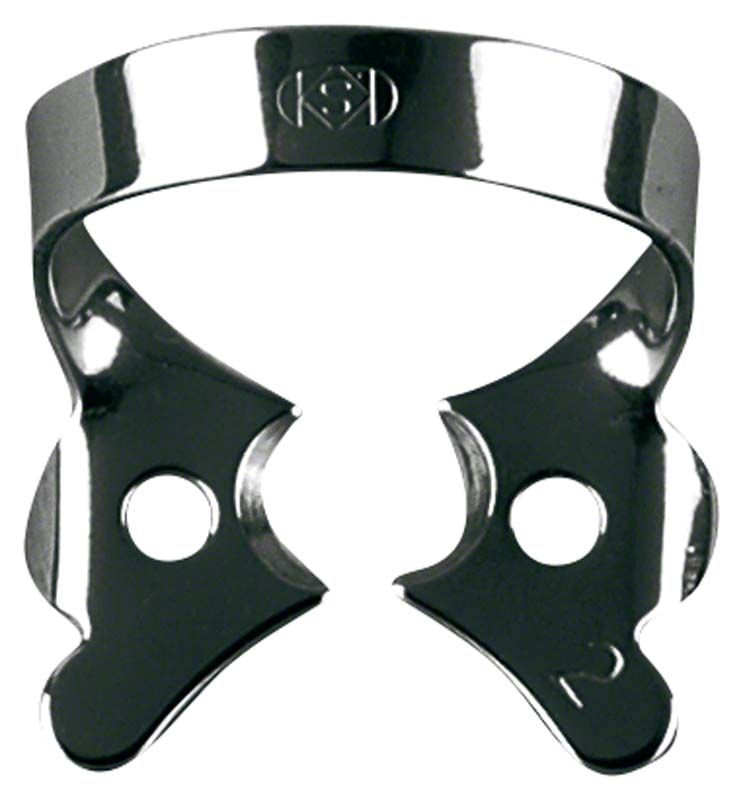 Fit-Kofferdam® Klammern Black Nr. 2 aus mattschwarzem Edelstahl.