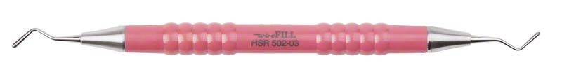 Zahnmedizinischer Spatel Wiro-FILL HSR 502-03 mit rosa Griff.