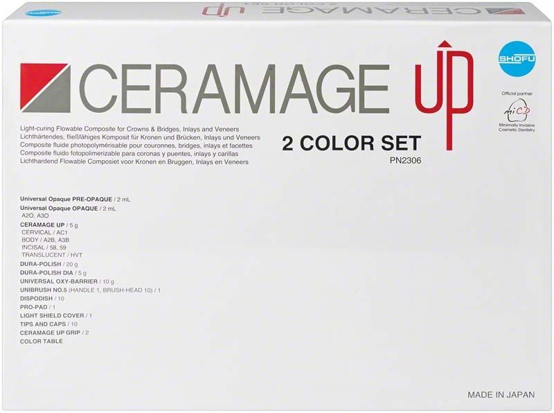 CERAMAGE UP 2 Color Set Verpackung mit Produktinformationen auf weißem Hintergrund.