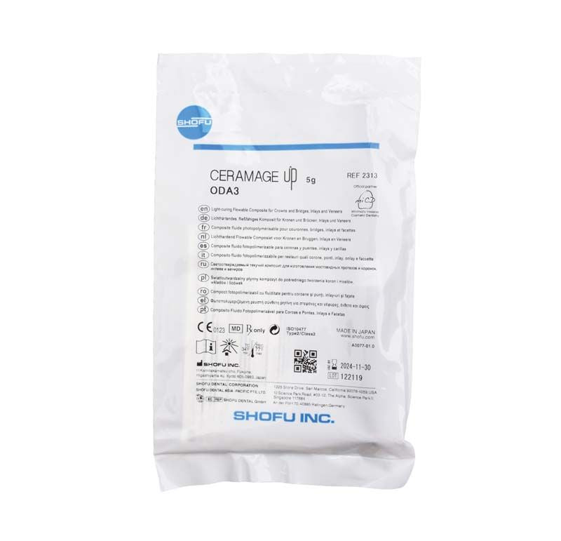 CERAMAGE UP Opaque Dentin ODA3 Verpackung mit Produktinformationen.