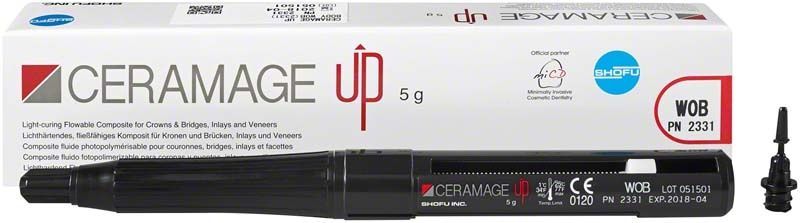 Verpackung der CERAMAGE UP Body W0B mit Applikationsspritze und Kappe.