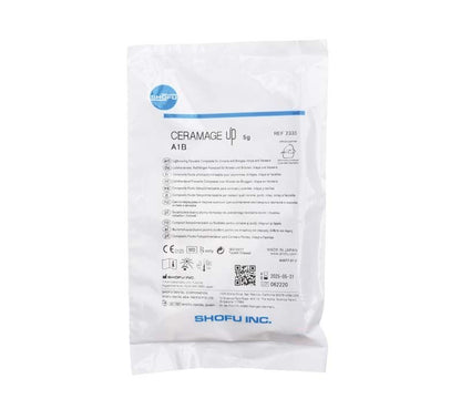 CERAMAGE UP Body A1B Verpackung mit Produktinformationen und Shofu-Logo.