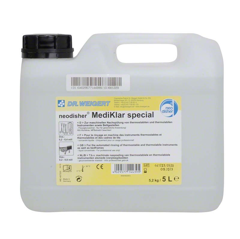 Nachspülmittel neodisher® MediKlar special in 5-Liter-Kanister.