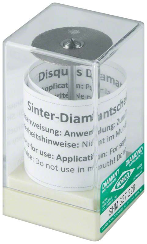 Sinter-Diamantscheibe SHM 327 220 in transparenter Verpackung