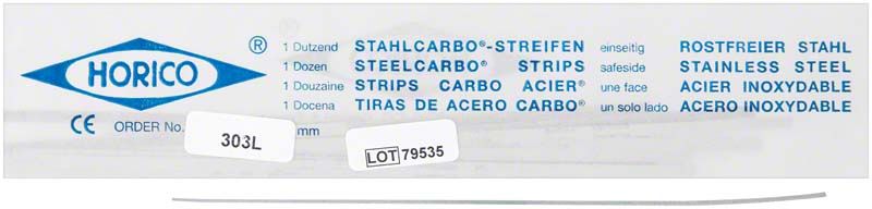 Stahlcarbo®-Streifen 303L aus rostfreiem Stahl mit Lücke, einseitig.