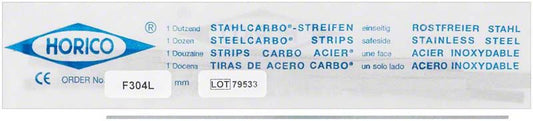Image of Stahlcarbo®-Streifen mit Lücke F304L 0,07mm, 4mm, gelb, einseitig