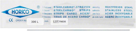 Image of Stahlcarbo®-Streifen mit Lücke 306L 0,1mm, 6mm, einseitig