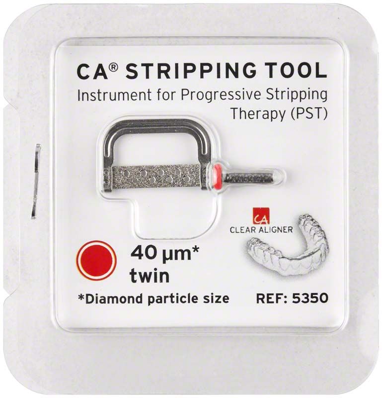 CA® Stripping Tool 40µm doppelseitig rot diamantiert in Verpackung.