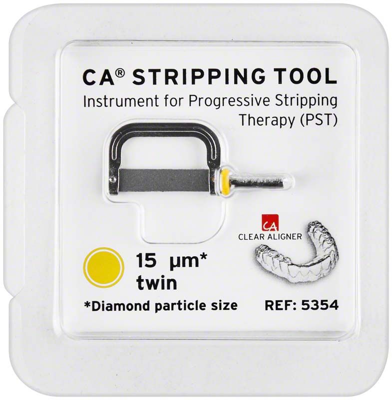 CA® Stripping Tool 15µm doppelseitig gelb diamant in Verpackung.