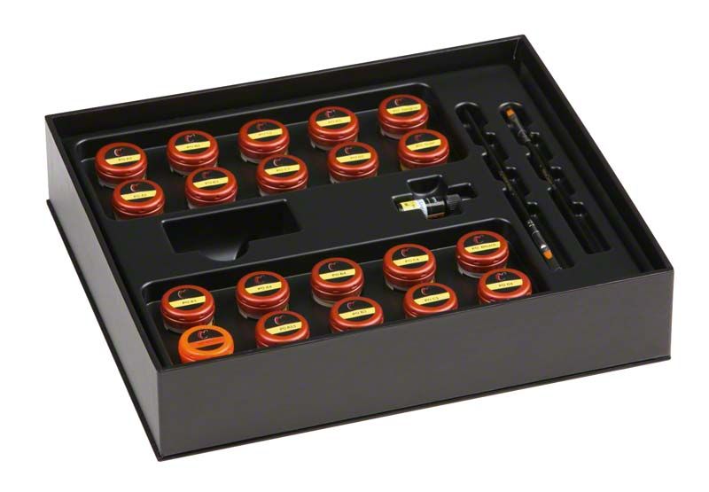 HeraCeram® Pastenopaker-Set in einer schwarzen Verpackungsbox.