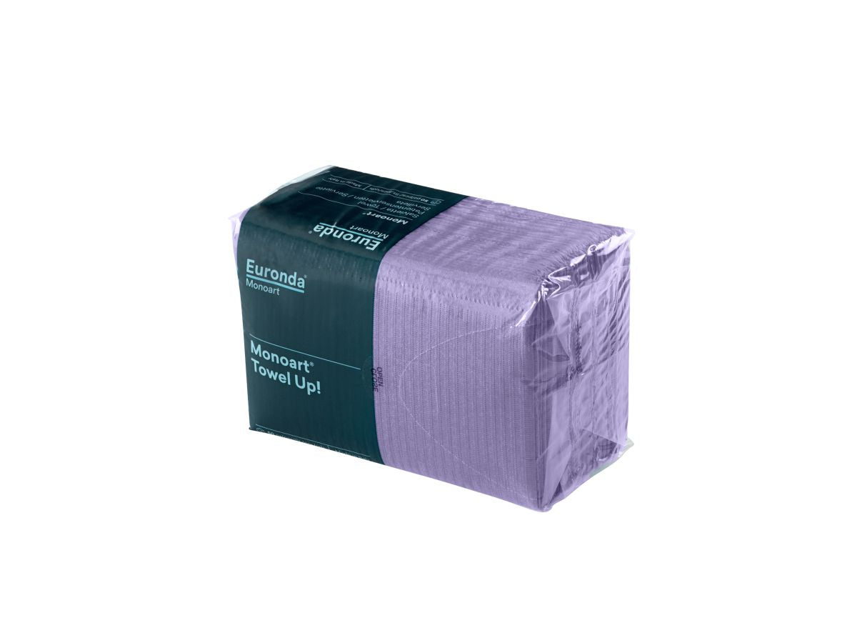 Monoart Patientenservietten Towel UP lila in Originalverpackung.