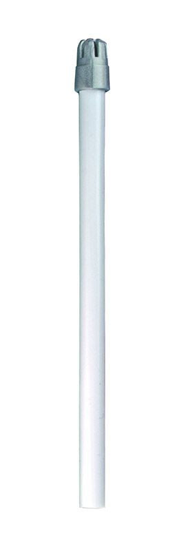 Monoart Speichelsauger 12,5 cm mit silberner Kappe, weiß.