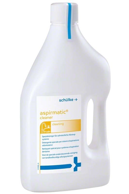 Aspirmatic Cleaner Flasche von Schülke für zahnmedizinische Desinfektion.