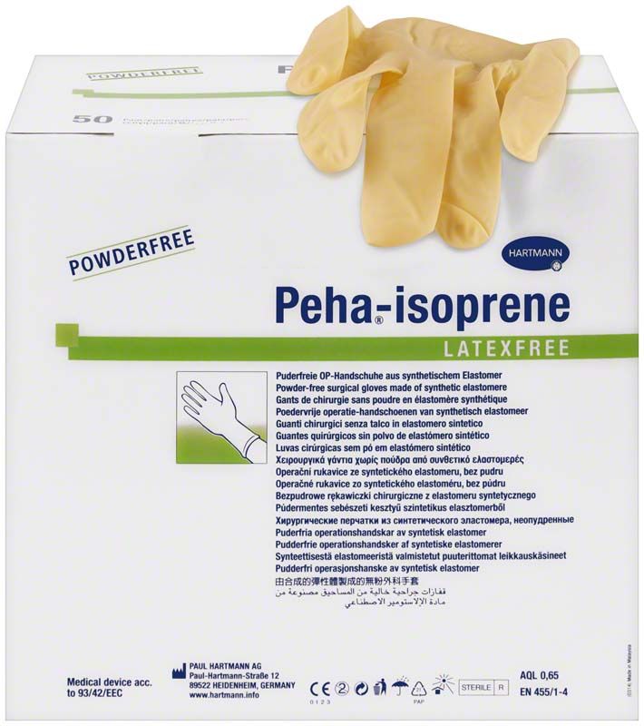 Puderfreie OP-Handschuhe Peha®-isoprene latexfree Größe 8,5.