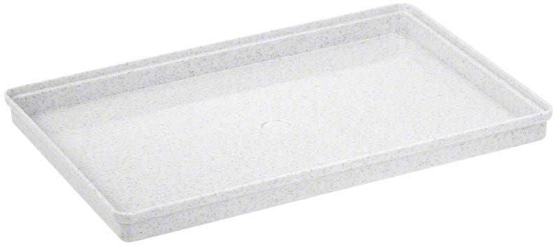 Rechteckiges Novotray Oberteil in Granitoptik.