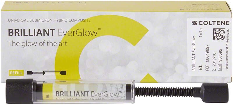 BRILLIANT EverGlow™ Spritze Bleach (BL) mit Verpackung im Hintergrund.