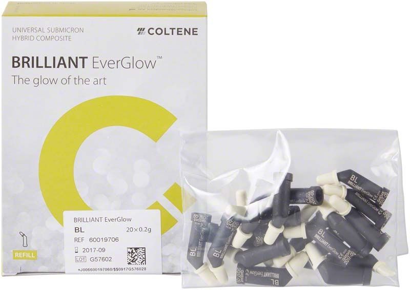 BRILLIANT EverGlow™ Tips Bleach BL Verpackung mit Nachfüllpackungsspritzen.