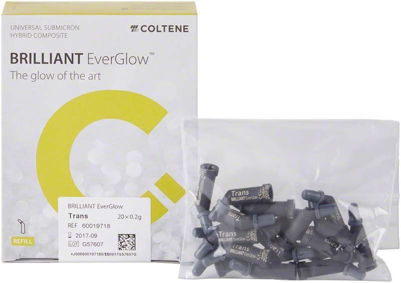 BRILLIANT EverGlow™ Translucent Tips in Verpackung mit Produktinformationen.