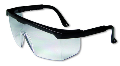 Schutzbrille H&W Logic mit klaren Gläsern und verstellbaren schwarzen Bügeln.