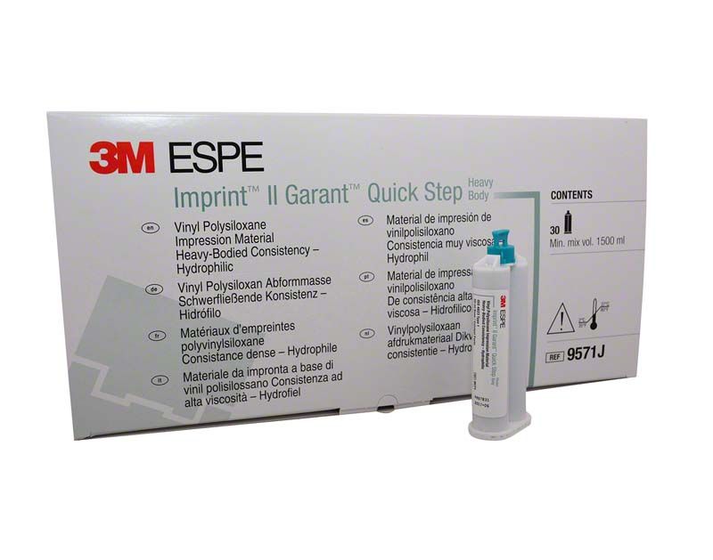 Impressionsmaterial Imprint II Garant Quick Step mit Verpackung und Kartusche.