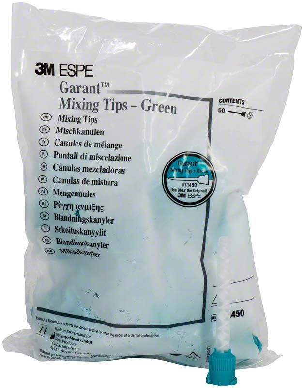 Garant™ Mischkanülen grün in originaler Verpackung mit sichtbarem Produktaufdruck.