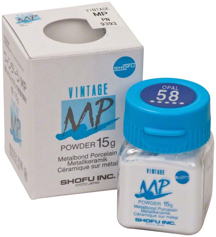 Vintage MP Opal Schneide 15g Pulver mit blauer Verschlusskappe und Verpackung.
