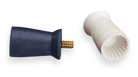 Ribbed Cup Long weiß hart 720er, Detailansicht der zwei Komponenten.