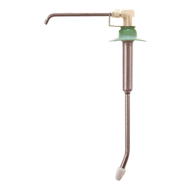 Edelstahlpumpe für 500 ml Behälter mit gebogenem Ausguss.