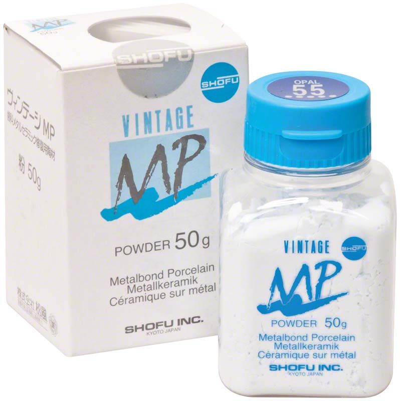 VINTAGE MP Opal Schneide 50g Pulververpackung mit Flasche und Box.