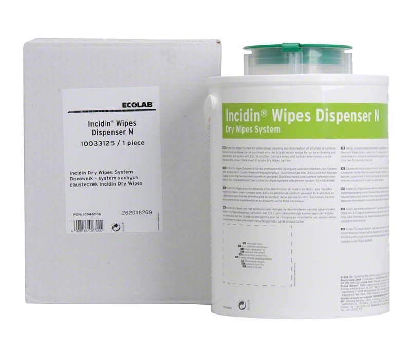 Incidin® Wipes Dispenser N mit Verpackung und Etikettendetails
