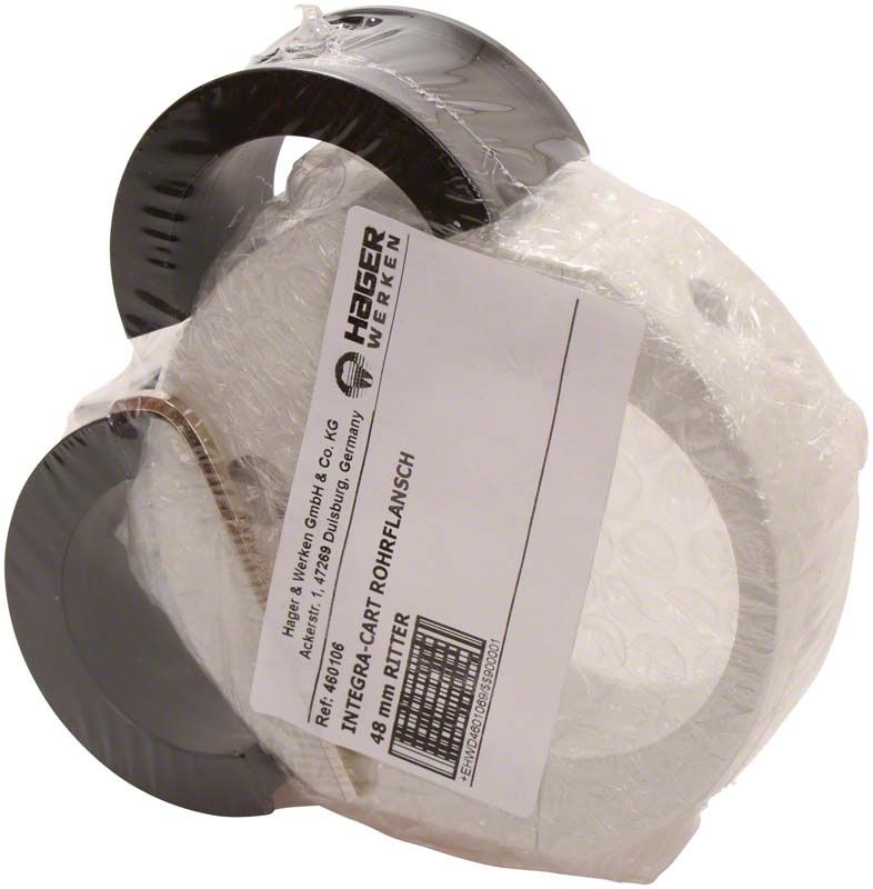 Integra® Rohrflansch Ritter in transparenter Verpackung mit Etikett.