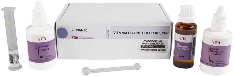 VITAVM®CC ONE COLOR KIT 2M2 mit Flaschen, Spritze und Mischstab.