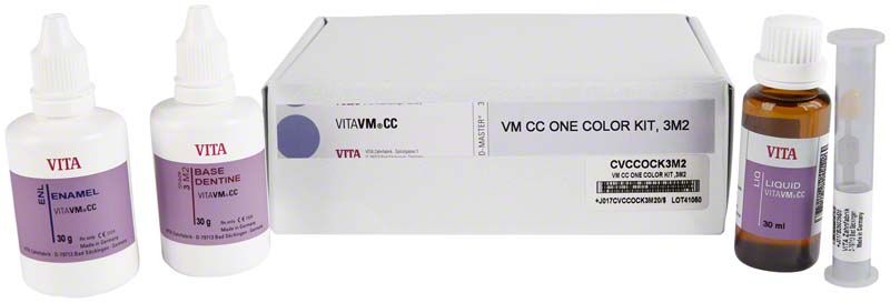 VITAVM®CC ONE COLOR KIT 3M2, bestehend aus Flaschen und Spritze.