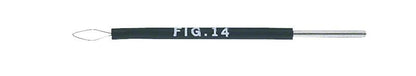 Elektrode für HF-Chirurgie Figur 14 mit isoliertem Griff.