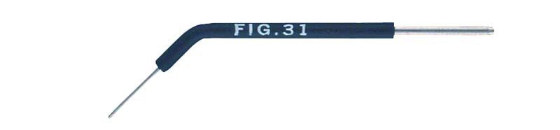 Elektrode für HF Chirurgie, Figur 31, mit gebogenem Schaft.