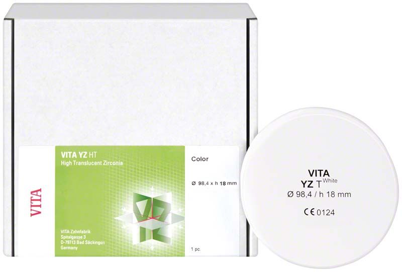 Verpackungssicht der YZ TWhite Disc 98,4 x 25 mm.