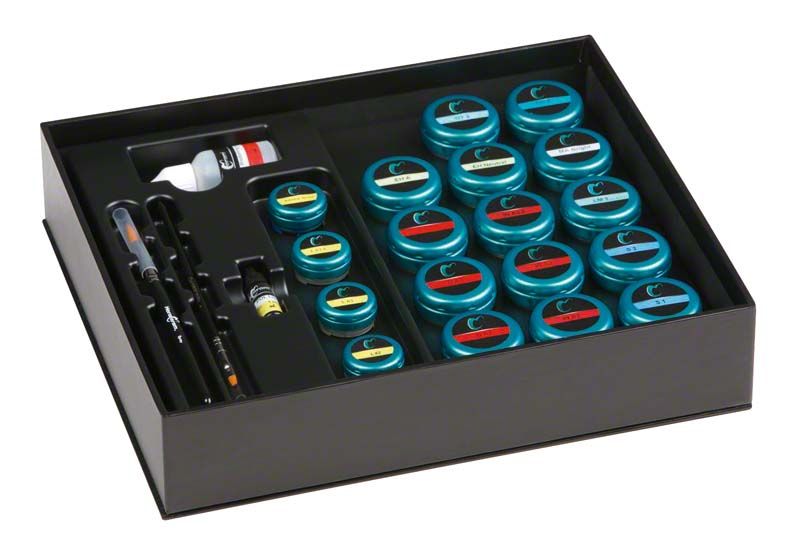 HeraCeram® Zirkonia Sets First-Touch-Set mit Farbtöpfen und Zubehör.