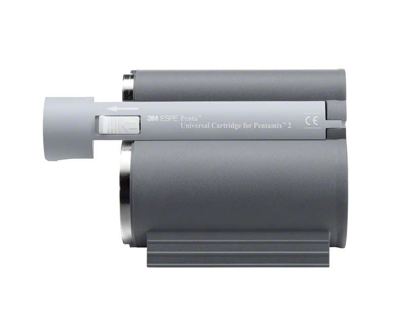 Graue Universal Penta Kartusche für Pentamix 2 mit Beschriftung.
