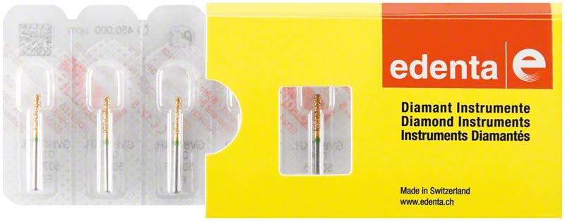 Verpackung von DiaCut MLT FG GV847KR 018 grünen Diamant-Instrumenten.