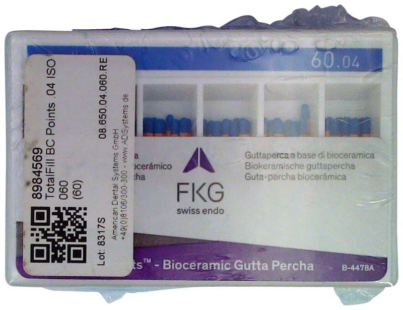 Verpackung von TotalFill BC Points Taper .04 Iso 060 Guttapercha-Stiften.