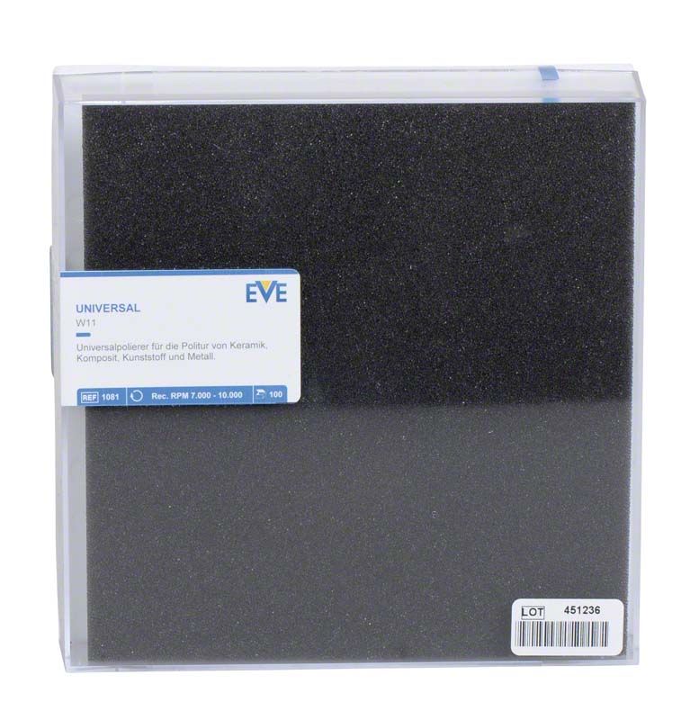 Universalpolierer EVE W11 in Verpackung mit Schaumstoffeinlage.