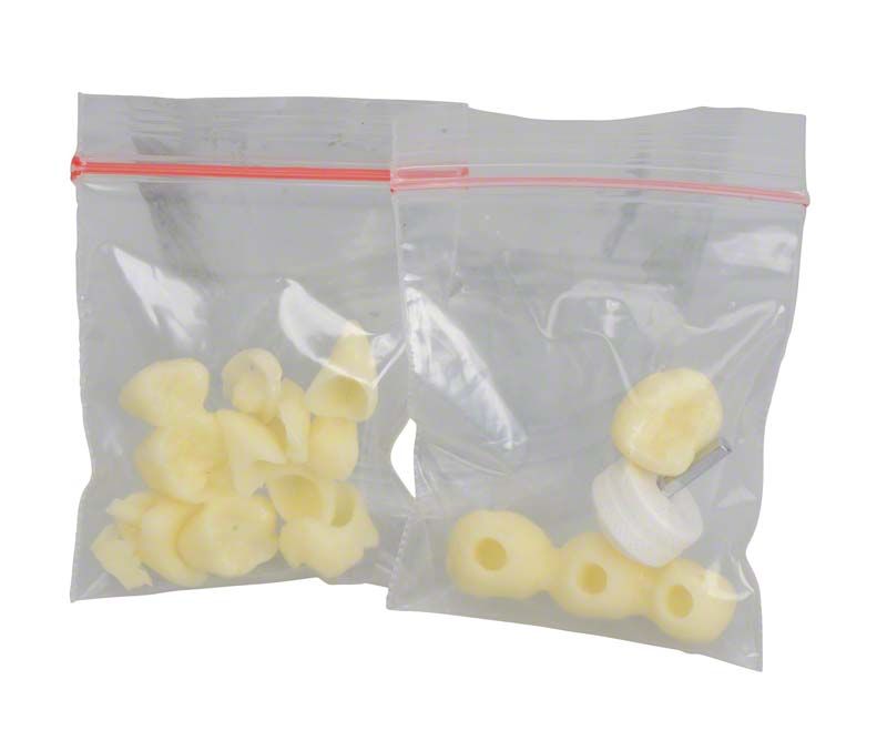 Studienmodell Demo Implant C+B Ersatz-Set in zwei transparenten Beuteln.