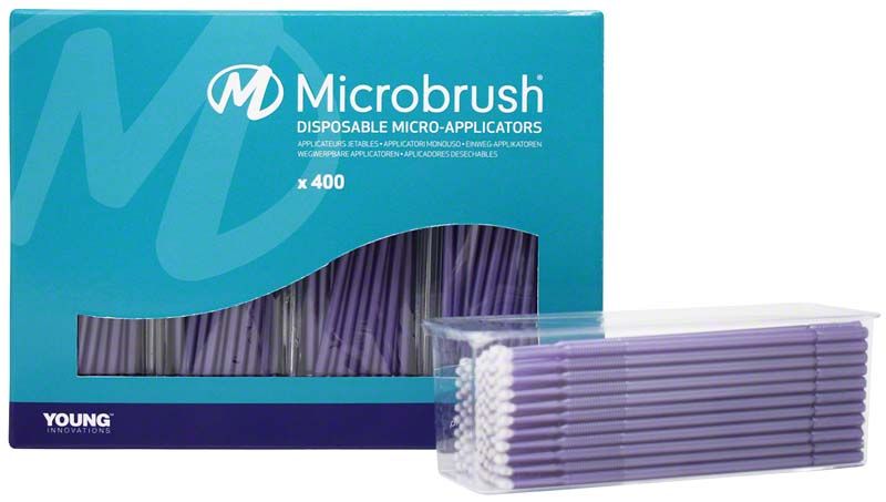 Microbrush Plus Applikatoren 400er Packung, violett, für den dentalen Gebrauch.