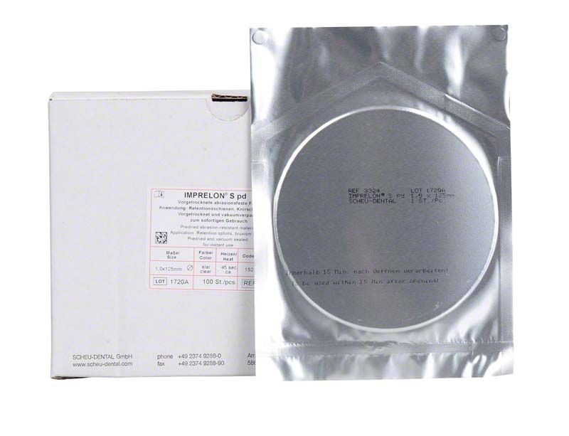 Hochwertige Tiefziehfolien IMPRELON® S pd rund 1,0x125mm in Verpackung.