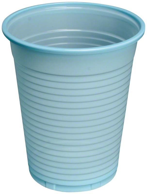 Monoart hellblauer Einweg-Mundspülbecher aus Polypropylen, 180ml.