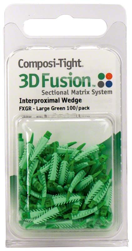 Grüne Composi-Tight 3D Fusion Keile in Verpackung.